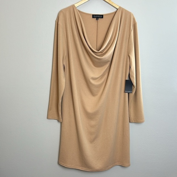 Eloquii Dresses & Skirts - Eloquii Cowl Neck Dress 16 Comfort Casual Career Long Sleeve Elegant Simple Plus